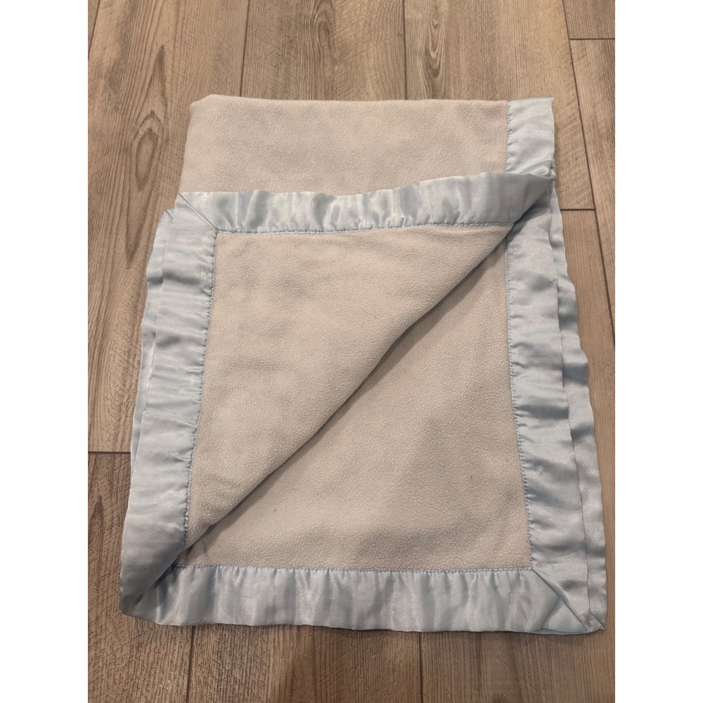 Thank Heaven for Little Boys Blue Minky‎ Dot Baby Blanket Satin Trim 38x29